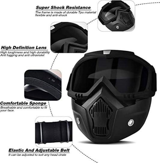 Reusable Goggle Mask – UV, Dust & Wind Protection in One Stylish Gear!