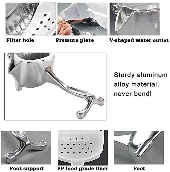 Manual Fruit Press Aluminum Squeezer – Effortless Juicing for a Healthier You