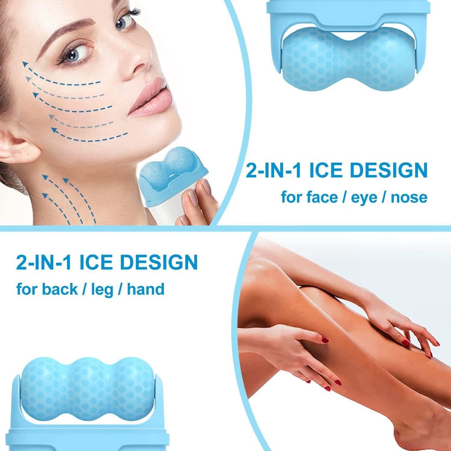2 in 1 Upgraded Ice Roller for Face, Eyes, Neck & Body